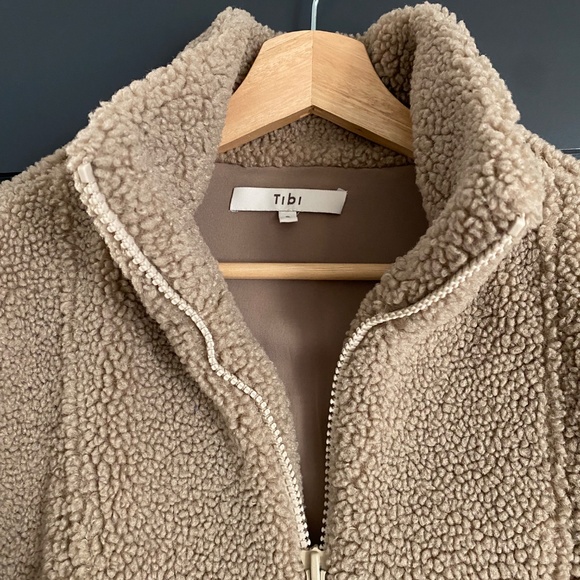 TIBI COZY FLEECE ANORAK ZIP UP, SIZE SMALL - Picture 7 of 8